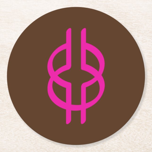 African Adinkra Symbol (Intelligence) Runder Pappuntersetzer (Vorderseite)