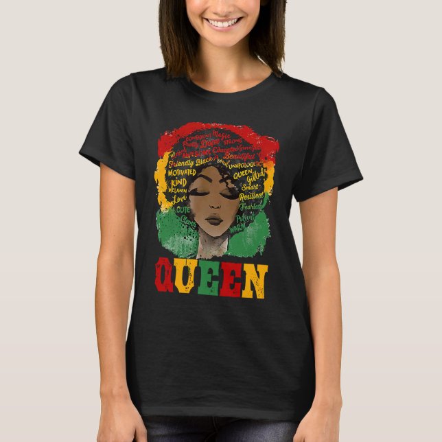 African Afro Queen Strong Black Women Black Histor T-Shirt (Vorderseite)