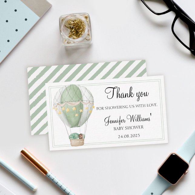 African America Ballon Babydusche Danke Karte (Von Creator hochgeladen)