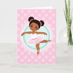 African American Ballerina - Pink Ballet Dancer Karte