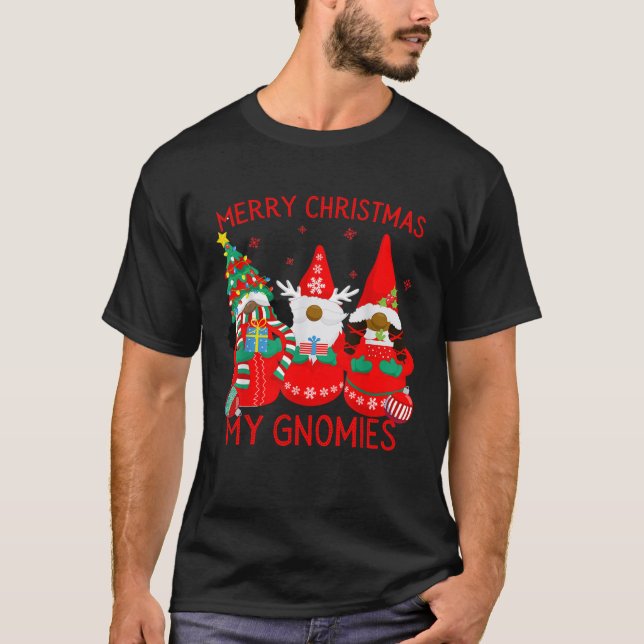 African American Black Gnomes Merry Christmas My G T-Shirt (Vorderseite)