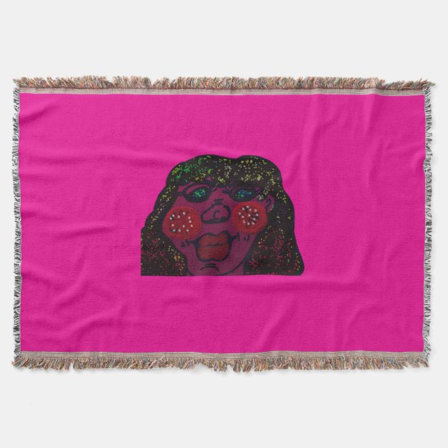 African-American Cartoon Character Portrait Decke (Vorderseite)