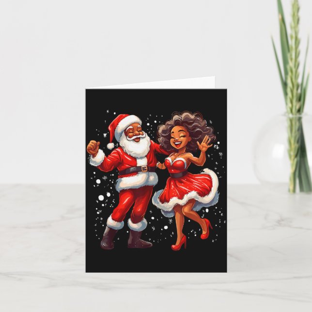 African American Christmas African Santa Mrs Claus Karte (Vorderseite)