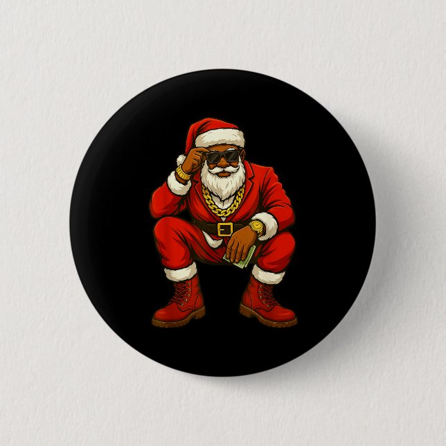 African American Christmas Funny African American  Button (Vorderseite)