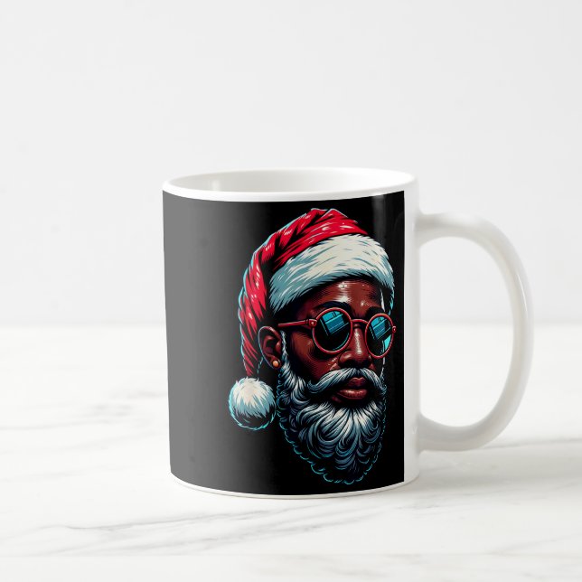 African American Christmas Pajama Xmas Afro Santa  Kaffeetasse (Rechts)