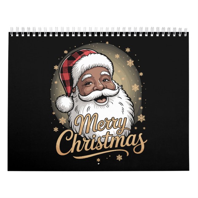 African American Christmas Pajamas Santa Claus  Kalender (Titelbild)