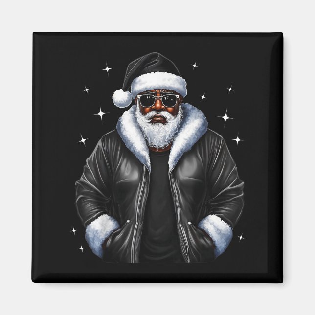African American Christmas Xmas Afro Santa Claus  Magnet (Vorne)