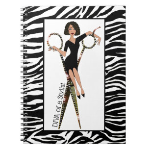 African American "Diva of a Stylist" Notebooks Notizblock