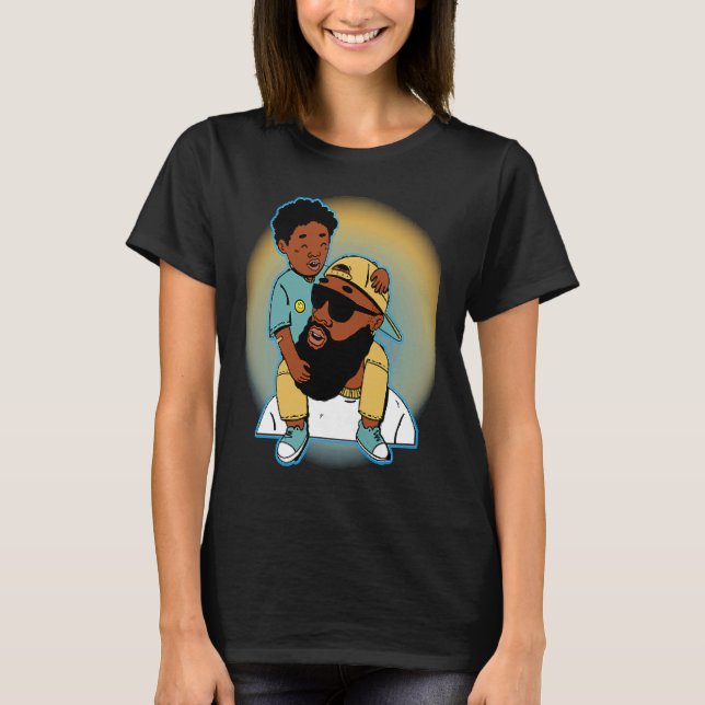 African American Father's Day Black Dad Father and T-Shirt (Vorderseite)
