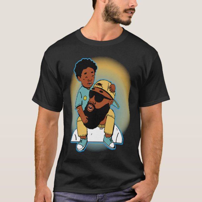 African American Father's Day Black Dad Father and T-Shirt (Vorderseite)