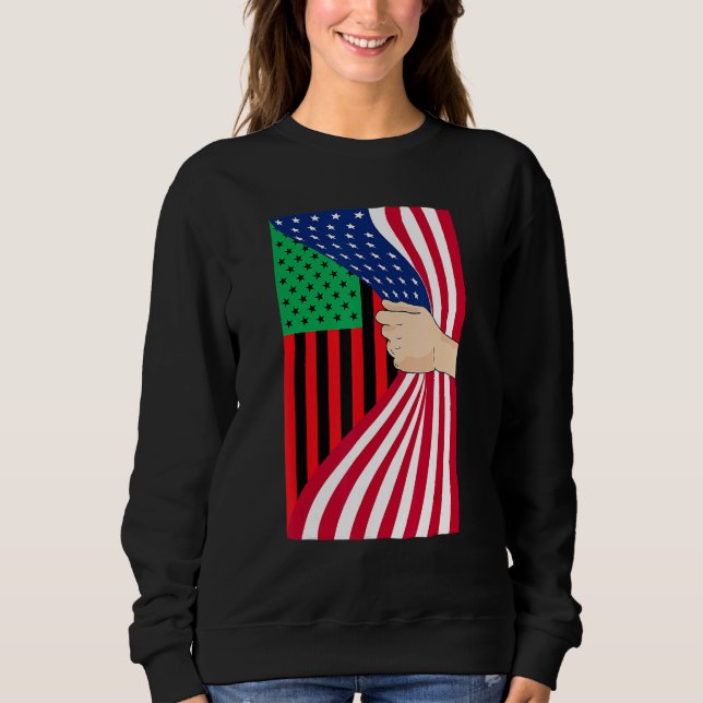 African American Flag Pan African Black Liberation Sweatshirt (Vorderseite)