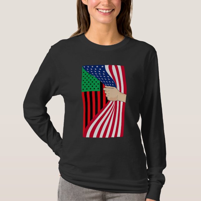 African American Flag Pan African Black Liberation T-Shirt (Vorderseite)
