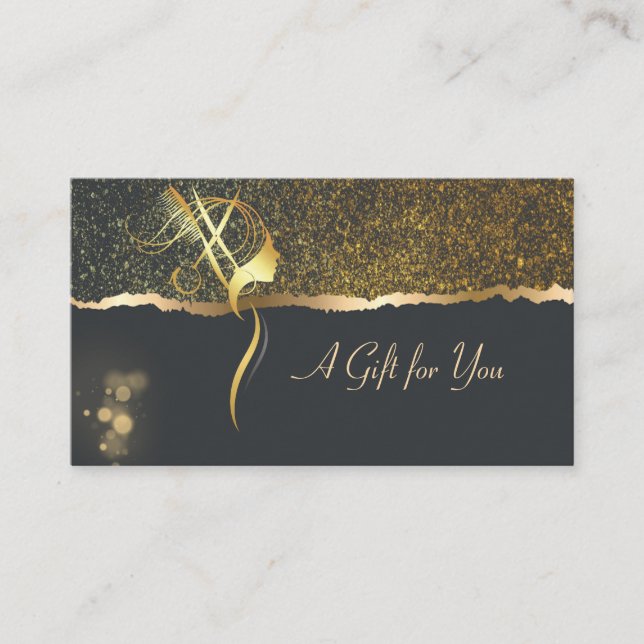 African American Hairdresser Confetti Border Black Rabattkarte (Vorderseite)