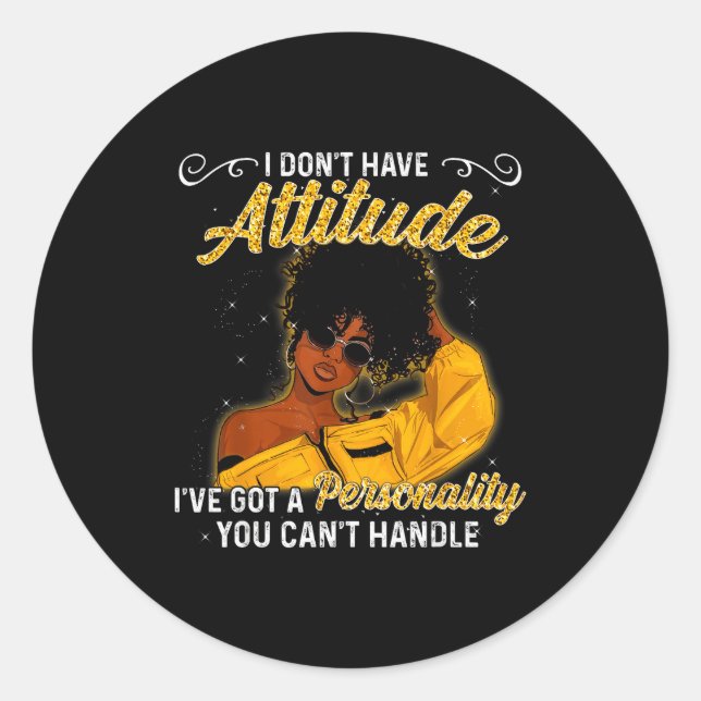 African American Melanin Queen Black Girl Magic Af Runder Aufkleber (Vorderseite)