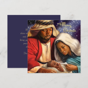 African American Nativity Art Flat Christmas Cards Feiertagskarte