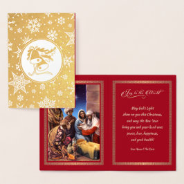 African American Nativity Scene Christmas Real Folienkarte