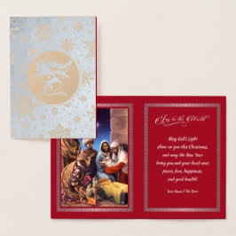African American Nativity Scene Christmas Real Folienkarte