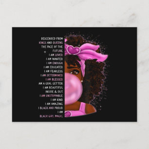 African American Nubian Queen Black Girl Magic Pri Postkarte