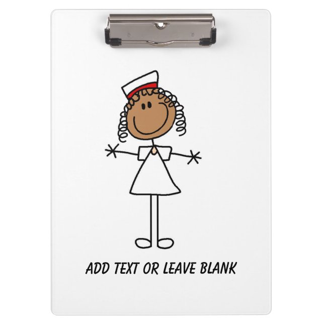 African American Nurse Clipboard Klemmbrett (Vorderseite)