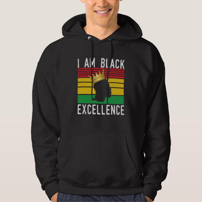 African American Pride Celebration I Am Black Exce Hoodie (Vorderseite)