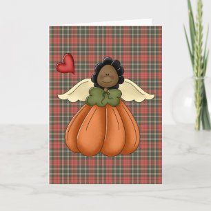 african american pumpkin angel feiertagskarte