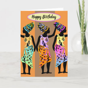 African American Queen Art Birthday Card Dankeskarte