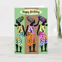 African American Queen Art Birthday Card Dankeskarte
