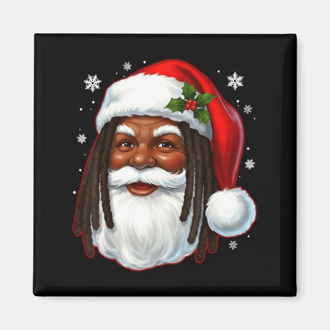 African American Santa Christmas Cool Black X-mas  Magnet (Vorne)