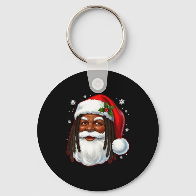 African American Santa Christmas Cool Black X-mas  Schlüsselanhänger (Vorderseite)
