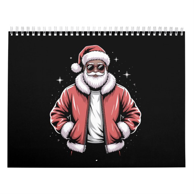 African American Santa Christmas Pajama Cool Black Kalender (Titelbild)