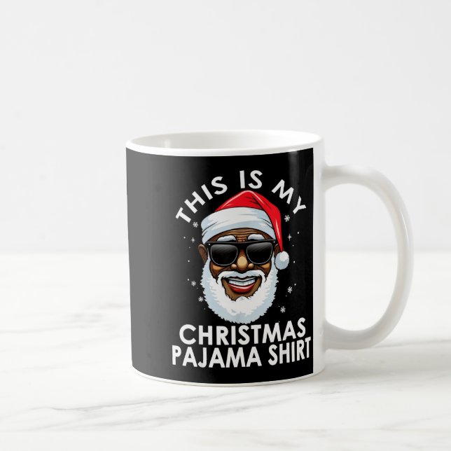 African American Santa Claus Christmas Pajama Shir Kaffeetasse (Rechts)