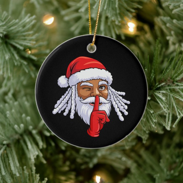 African American Santa Claus Christmas Party Decor Keramik Ornament (Baum)