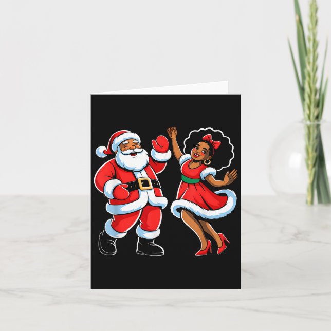 African American Santa Claus Dancing Funny Christm Karte (Vorderseite)