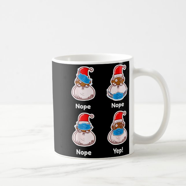 African American Santa Claus Matching Christmas Pa Kaffeetasse (Rechts)