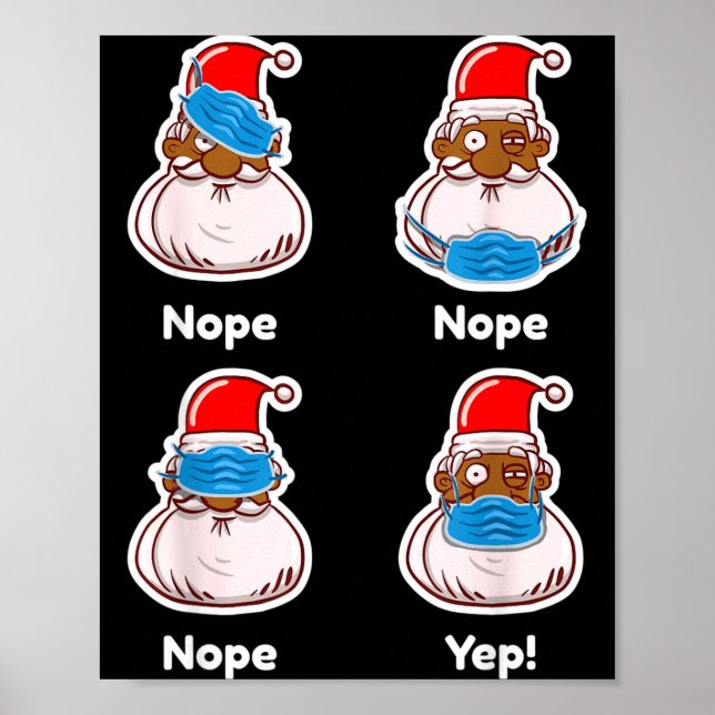 African American Santa Claus Matching Christmas Pa Poster (Vorne)