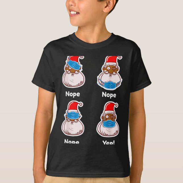 African American Santa Claus Matching Christmas Pa T-Shirt (Vorderseite)