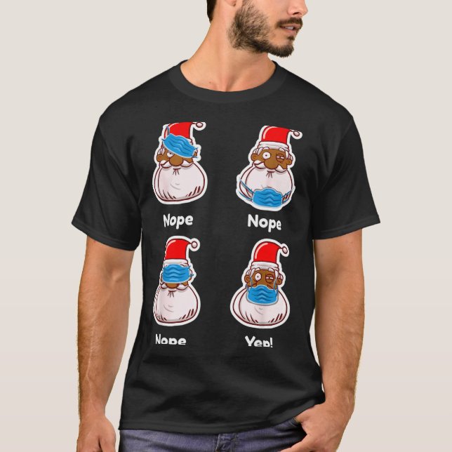 African American Santa Claus Matching Christmas Pa T-Shirt (Vorderseite)