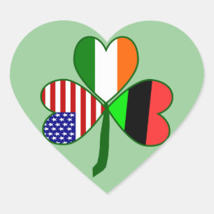 African American Shamrock.png Herz-Aufkleber
