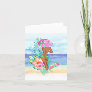 African American Tropical Beach Jeder Anlass Card Feiertagskarte