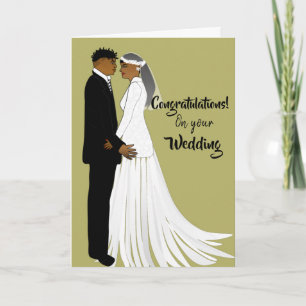 African American Wedding Congratulations Card Karte