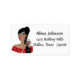 "African American Wine Diva" Adressaufkleber