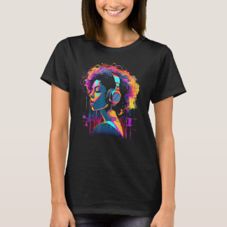 African American Woman Black Girl Music Graffiti A T-Shirt