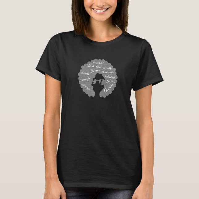 African American Woman Empowerment Black Girl Afro T-Shirt (Vorderseite)