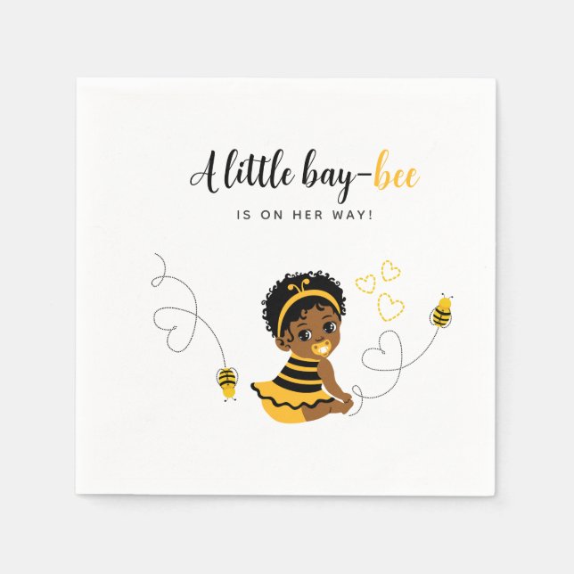 African-American Yellow Black Bee Baby Shower  Serviette (Vorderseite)