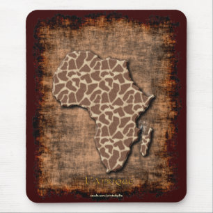 African Animal Grunge Map AFRICA Wildlife Mousepad