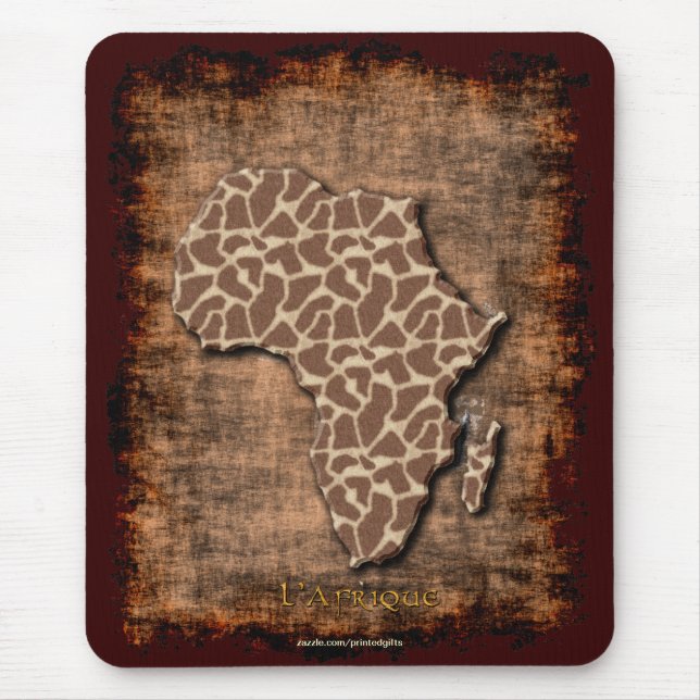 African Animal Grunge Map AFRICA Wildlife Mousepad (Vorne)