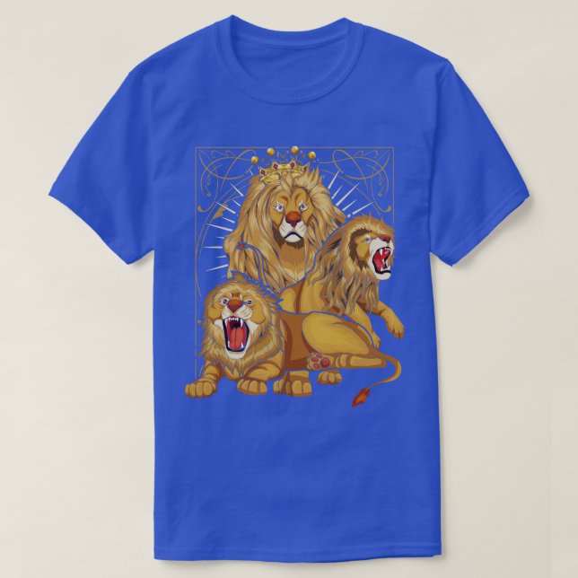 African Animal Lover ZoAnimal Crown Lion T-Shirt (Design vorne)