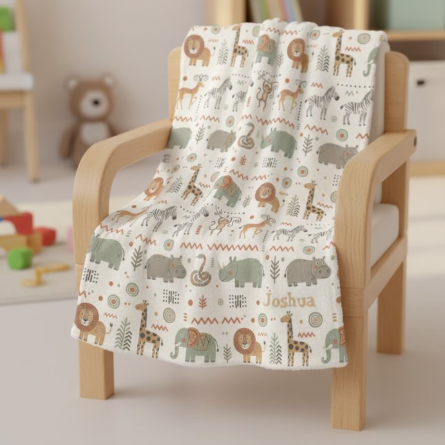 African Animal Parade Tribal Style ID1262 Fleecedecke (Von Creator hochgeladen)