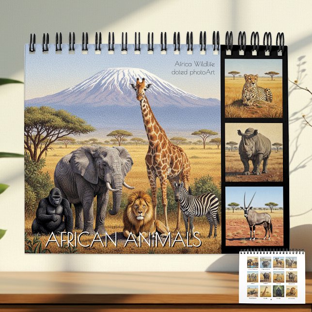 African Animals Calendar 2026 / wild Africa Kalender (African Animals Calendar / 2 Page)