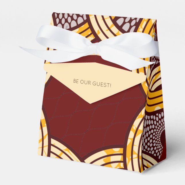 African Ankara Kitenge Gold Floral Geschenkschachtel (Vorderseite)